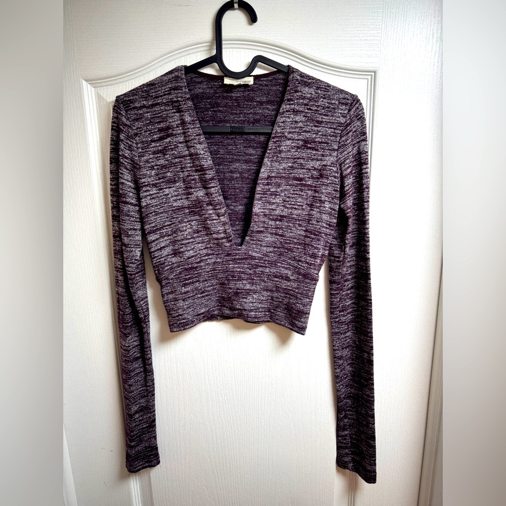 Wilfred Free Bridgette Shirt Plunging Crop Long Sleeve